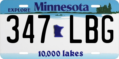 MN license plate 347LBG