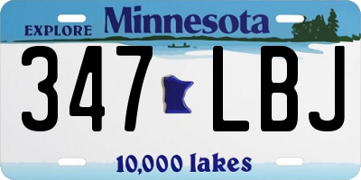 MN license plate 347LBJ