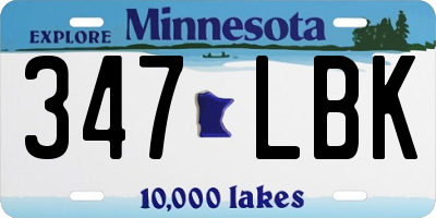 MN license plate 347LBK