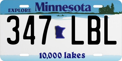 MN license plate 347LBL