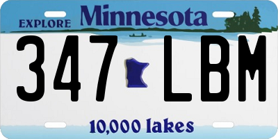 MN license plate 347LBM