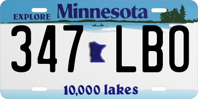 MN license plate 347LBO