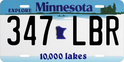 MN license plate 347LBR