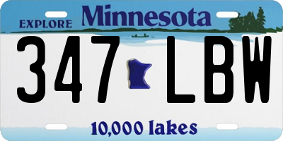 MN license plate 347LBW