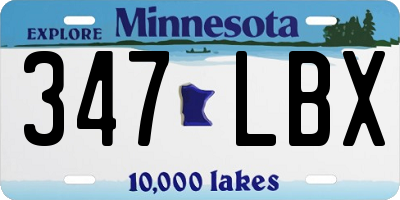 MN license plate 347LBX