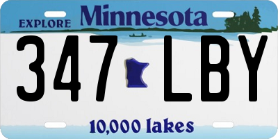 MN license plate 347LBY