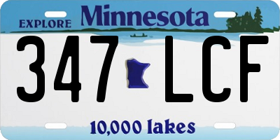 MN license plate 347LCF