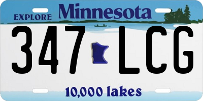 MN license plate 347LCG