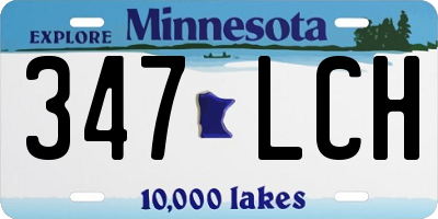 MN license plate 347LCH