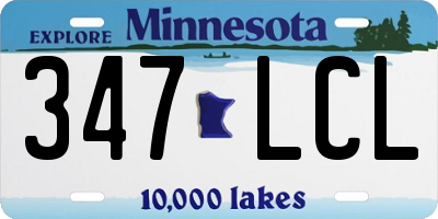 MN license plate 347LCL