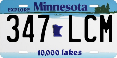 MN license plate 347LCM
