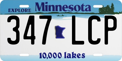 MN license plate 347LCP