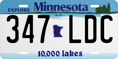 MN license plate 347LDC