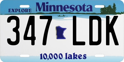 MN license plate 347LDK