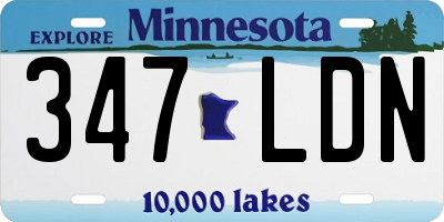 MN license plate 347LDN