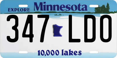MN license plate 347LDO