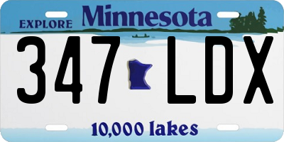 MN license plate 347LDX