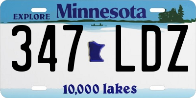 MN license plate 347LDZ