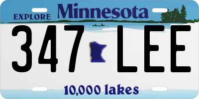 MN license plate 347LEE