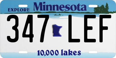 MN license plate 347LEF