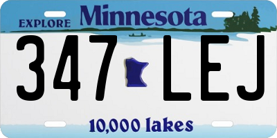MN license plate 347LEJ