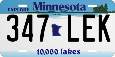 MN license plate 347LEK