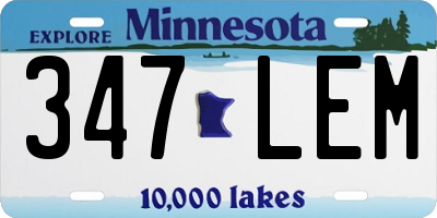 MN license plate 347LEM