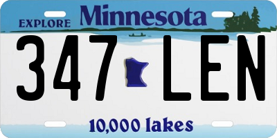 MN license plate 347LEN