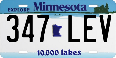 MN license plate 347LEV