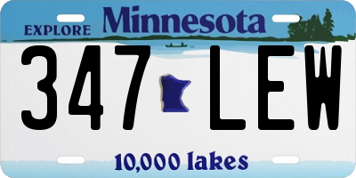 MN license plate 347LEW