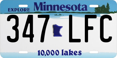 MN license plate 347LFC