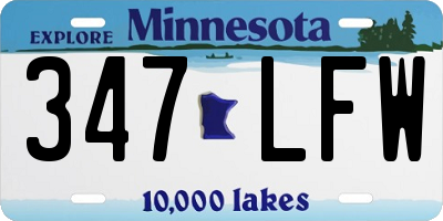 MN license plate 347LFW
