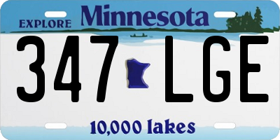 MN license plate 347LGE