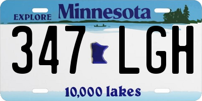 MN license plate 347LGH