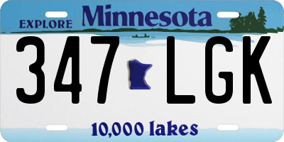 MN license plate 347LGK