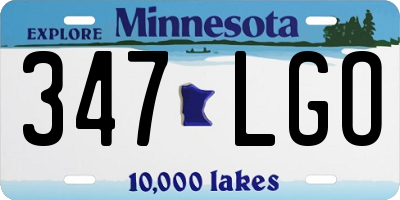 MN license plate 347LGO