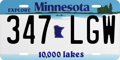 MN license plate 347LGW