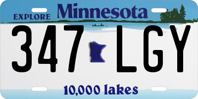 MN license plate 347LGY