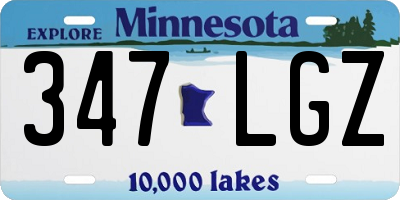 MN license plate 347LGZ