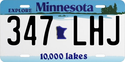 MN license plate 347LHJ