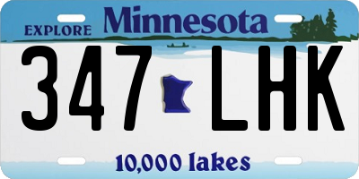 MN license plate 347LHK
