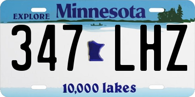 MN license plate 347LHZ