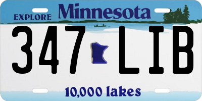 MN license plate 347LIB