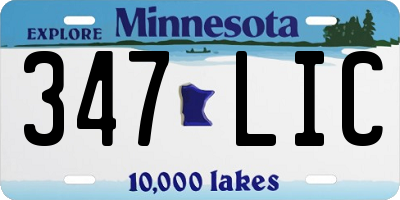 MN license plate 347LIC