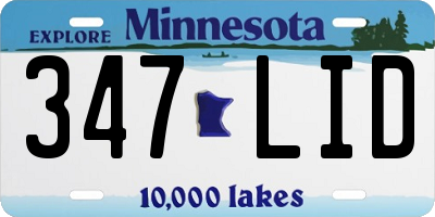MN license plate 347LID