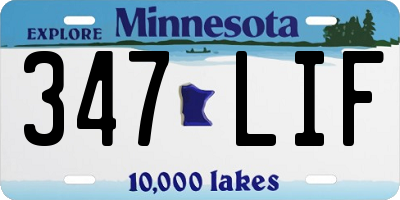 MN license plate 347LIF