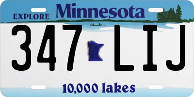 MN license plate 347LIJ