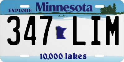 MN license plate 347LIM