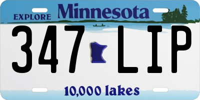 MN license plate 347LIP
