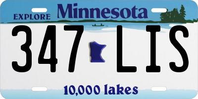 MN license plate 347LIS
